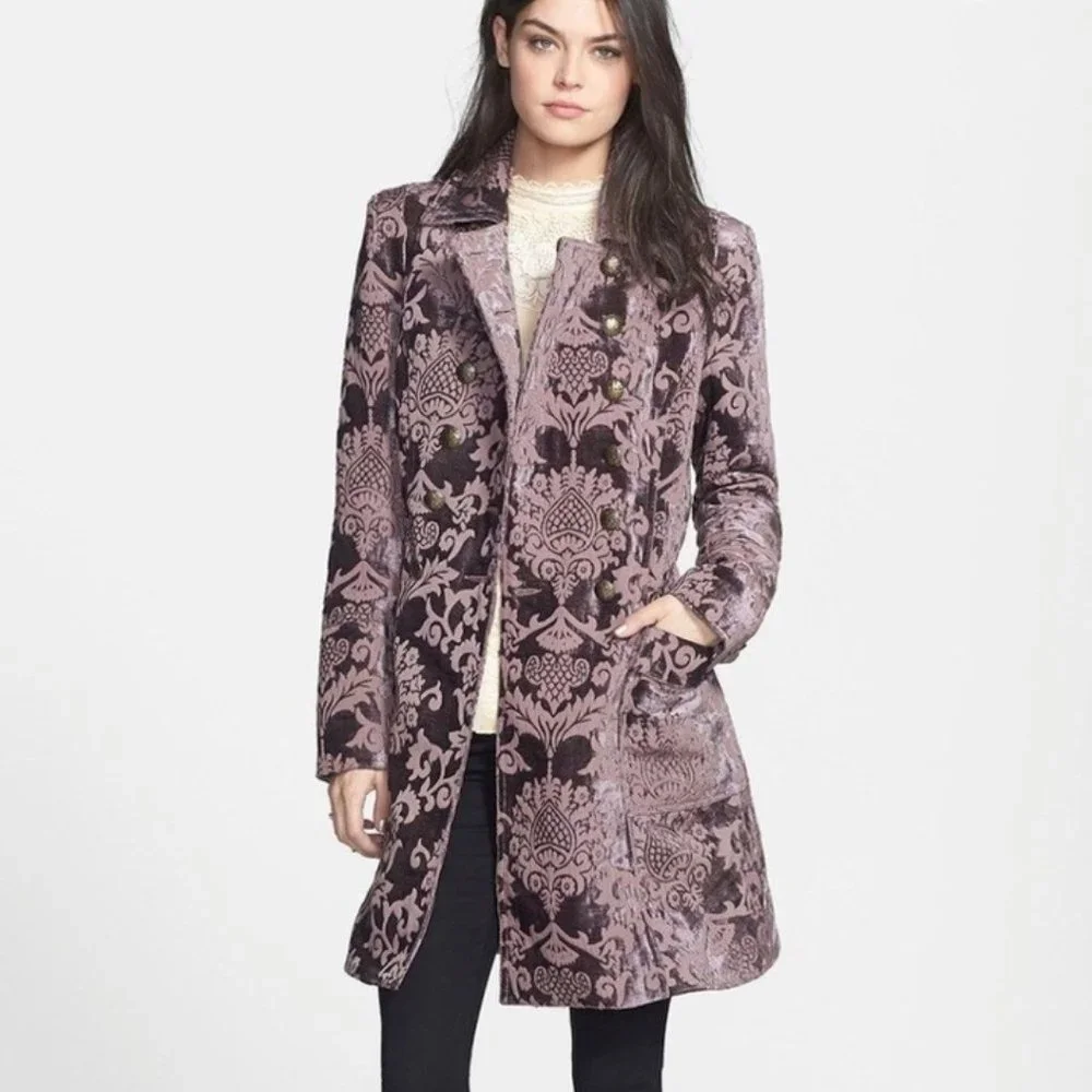 NWOT Free People Downtown Brocade Coat